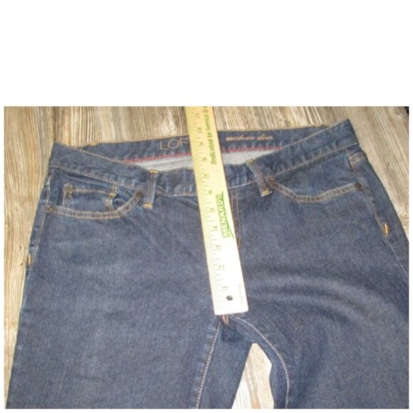 Loft Modern Slim Dark Wash Denim Jeans Size 4 Msre 32x30.75 - Picture 8 of 12